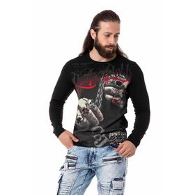 Cipo&Baxx Cl511 Yüzük Baskılı Siyah Kadın Sweatshirt