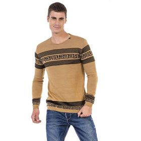Cipo&Baxx CP243 Desenli Camel Erkek Kazak