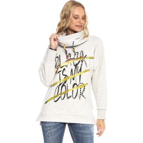Cipo&Baxx Wl242 Şal Yaka Uzun Ekru Kadın Sweatshirt