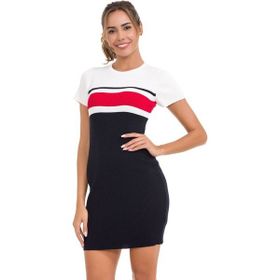 Cipo&Baxx WP257 Çizgili Triko Lacivert Mini Elbise