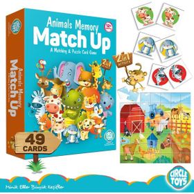 Circle Toys CRCL046 Animals Memory Match Up Puzzle