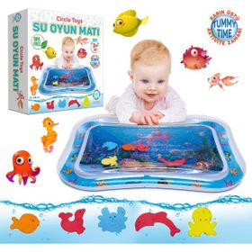 Circle Toys Tummy Time Karın Üstü Aktivite Zamanı Mavi 66x50 cm Bebek Su Oyun Matı