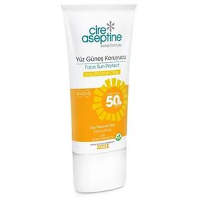 Cire Aseptine Yüz Güneş Kremi 50+ Faktör Kuru Ciltler İçin Renksiz Güneş Koruyucu Krem 50 ml