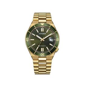 Citizen Gts Mechanical Nj0232-53x Altın Rengi Yeşil Çelik Erkek Kol Saati
