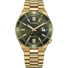 Citizen Gts Mechanical Nj0232-53x Altın Rengi Yeşil Çelik Erkek Kol Saati