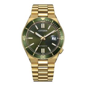 Citizen Gts Mechanical Nj0232-53x Altın Rengi Yeşil Çelik Erkek Kol Saati