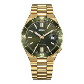 Citizen Gts Mechanical Nj0232-53x Altın Rengi Yeşil Çelik Erkek Kol Saati