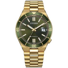 Citizen Gts Mechanical Nj0232-53x Altın Rengi Yeşil Çelik Erkek Kol Saati