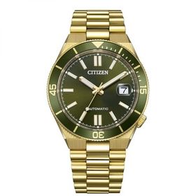 Citizen Gts Mechanical Nj0232-53x Altın Rengi Yeşil Çelik Erkek Kol Saati