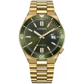 Citizen Gts Mechanical Nj0232-53x Altın Rengi Yeşil Çelik Erkek Kol Saati