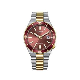 Citizen Gts Mechanical Nj0234-58x Kırmızı Silver Gold Çelik Erkek Kol Saati