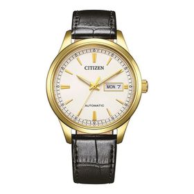 Citizen NY4059-09AC Gümüş Gold Altın Rengi Deri Erkek Kol Saati