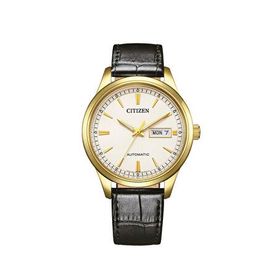 Citizen NY4059-09AC Gümüş Gold Altın Rengi Deri Erkek Kol Saati