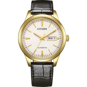 Citizen NY4059-09AC Gümüş Gold Altın Rengi Deri Erkek Kol Saati