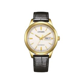 Citizen NY4059-09AC Gümüş Gold Altın Rengi Deri Erkek Kol Saati