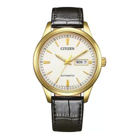 Citizen NY4059-09AC Gümüş Gold Altın Rengi Deri Erkek Kol Saati
