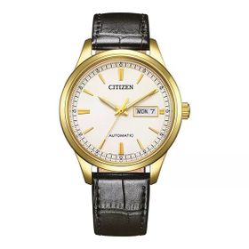 Citizen NY4059-09AC Gümüş Gold Altın Rengi Deri Erkek Kol Saati