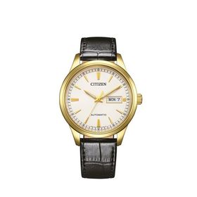 Citizen NY4059-09AC Gümüş Gold Altın Rengi Deri Erkek Kol Saati