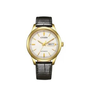 Citizen NY4059-09AC Gümüş Gold Altın Rengi Deri Erkek Kol Saati
