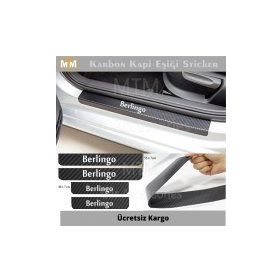 Citroen Berlingo 4 Adet Karbon Kapı Eşiği Sticker