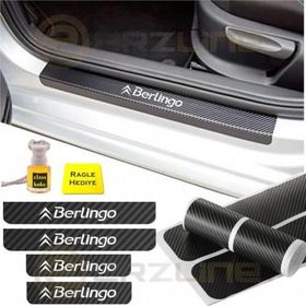 Citroen Berlingo 4 Adet Karbon Kapı Eşiği Sticker