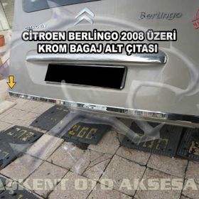 Citroen Berlingo Formlu 2008 Üzeri Paslanmaz Çelik Krom Bagaj Alt Çıtası