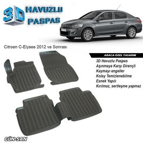 Cıtroen C-elysee 2012 3D Havuzlu Paspas