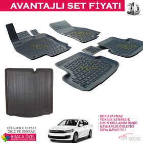 Citroen C-Elysee 2012 Sonrası 3D Havuzlu Paspas ve Bagaj Havuzu