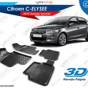 Citroen C-elysee 2012 Sonrası Siyah 3D Havuzlu Paspas