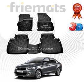 Citroen C-elysee 2012 Sonrası Siyah 3D Havuzlu Paspas