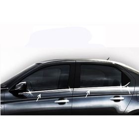 Citroen C-Elysee 2012 Üzeri 6 Parça Paslanmaz Çelik Cam Çıtası