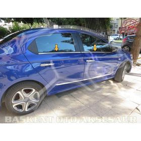 Citroen C Elysee 2012 Üzeri Paslanmaz Çelik 4 Parça Krom Cam Çıtası