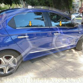 Citroen C Elysee 2012 Üzeri Paslanmaz Çelik 4 Parça Krom Cam Çıtası
