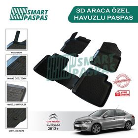 Citroen C-Elysee 2013 Model 3D Havuzlu Paspas