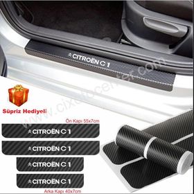 Citroen C1 4 Adet Karbon Kapı Eşiği Sticker