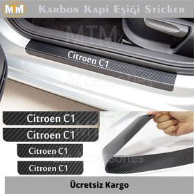 Citroen C1 4 Adet Karbon Kapı Eşiği Sticker