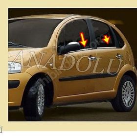 Citroen C3 2002-2009 Paslanmaz Çelik 4 Parça Krom Cam Çıtası