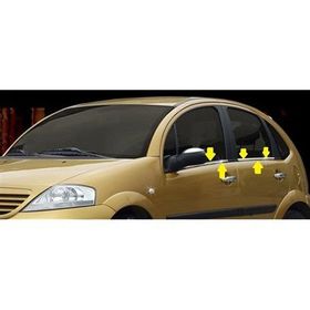 Citroen C3 2002-2009 Paslanmaz Çelik 4 Parça Krom Cam Çıtası