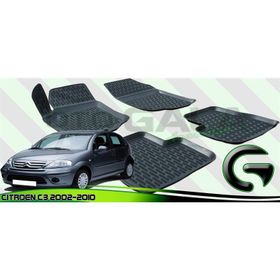 Citroen C3 2002-2010 Siyah 3d Havuzlu Oto Paspas Seti