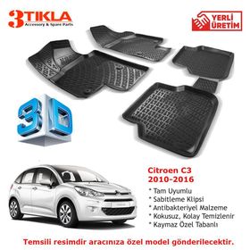 Citroen C3 2010-2016 Seti 3D Havuzlu Paspas