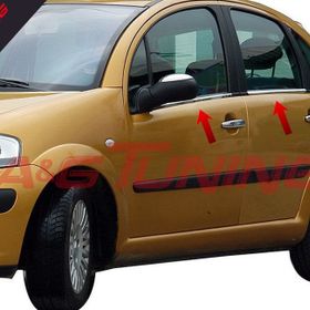 Citroen C3 Tk 2002-2009 Paslanmaz Çelik 4 Parça Krom Cam Çıtası