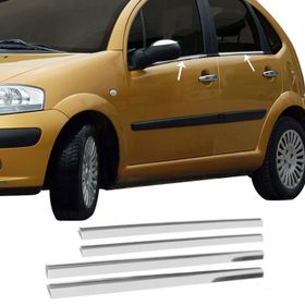 Citroen C3 Tk 2002-2009 Paslanmaz Çelik 4 Parça Krom Cam Çıtası