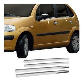 Citroen C3 Tk 2002-2009 Paslanmaz Çelik 4 Parça Krom Cam Çıtası