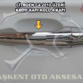 Citroen C4 2010 Üzeri Paslanmaz Çelik 4 Kapı Krom Kapı Kolu