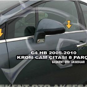 Citroen C4 Hb 2005-2010 8 Parça Paslanmaz Çelik Cam Çıtası