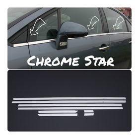 Citroen C4 HB Tk 2005-2010 Paslanmaz Çelik 8 Parça Krom Cam Çıtası