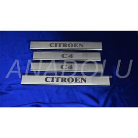 Citroen C4 Lazer Kumlama 2010 Üzeri 4 Parça Krom Kapı Eşiği