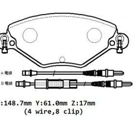 Citroen C5 2001/2005 148,7x61x17 Ön Fren Balatası