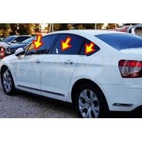 Citroen C5 2008 Üzeri Paslanmaz Çelik 6 Parça Krom Cam Çıtası