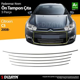 Citroen C5 5 Parça 2008 Üzeri Krom Ön Tampon Çıtası